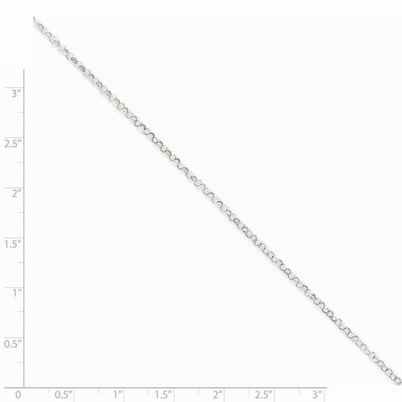 Sterling Silver 2mm Rolo Chain Anklet, 9 Inch - Picture 2 of 4